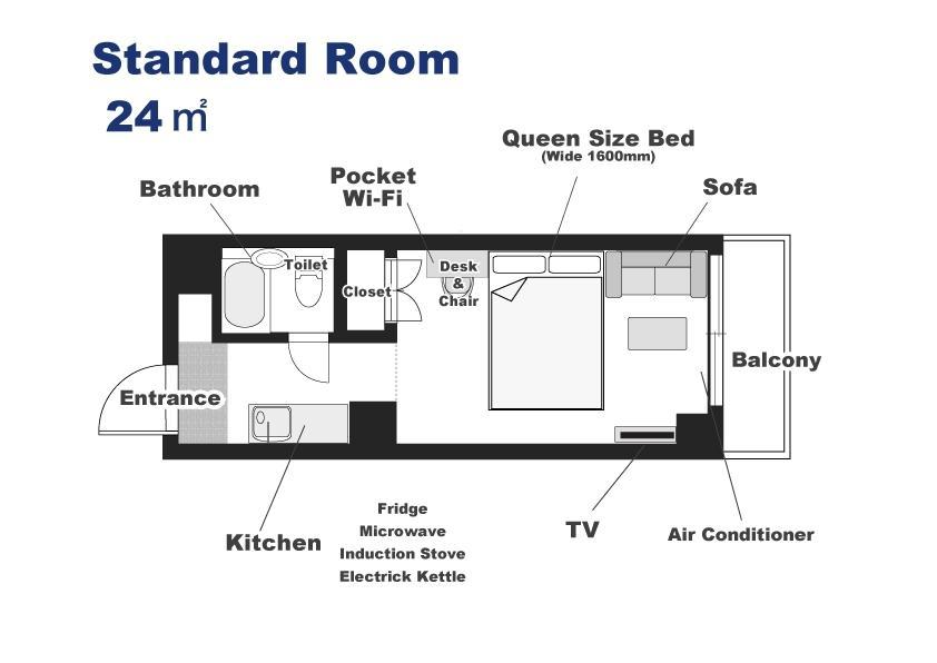 Ookini Hotels Karasuma Gojo Apartment كيوتو الغرفة الصورة